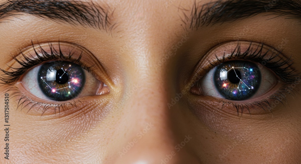 Naklejka premium Eyes with Cosmic Pupils