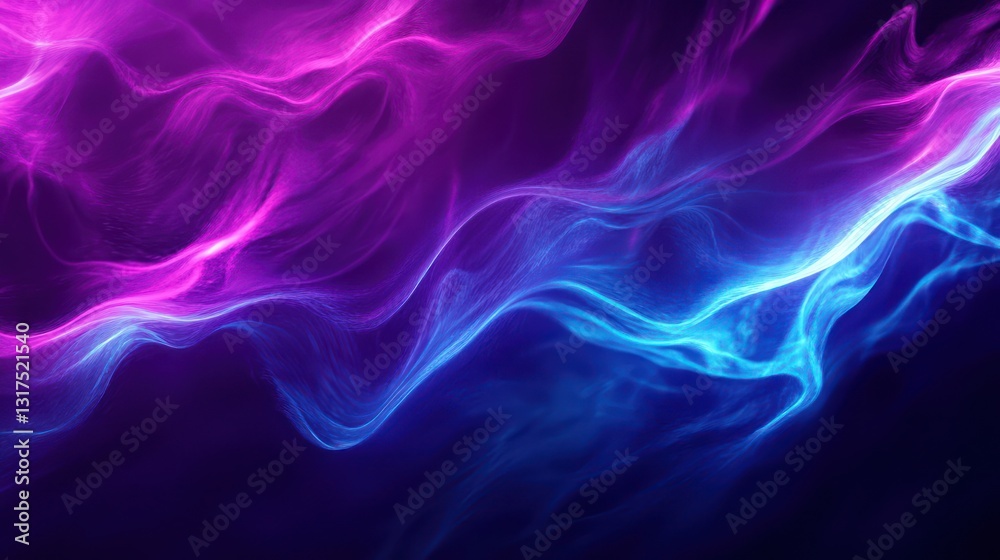 Glowing Liquid Waves in Deep Purple and Electric Blue. Digital background Glowing Liquid Waves in Deep Purple and Electric Blue. Digital background