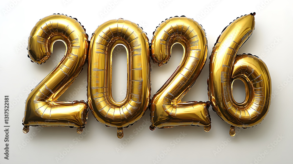 Shiny Golden Balloons Displaying the Numbers 2026 for a Celebration or Special Event Decoration Shiny Golden Balloons Displaying the Numbers 2026 for a Celebration or Special Event Decoration
