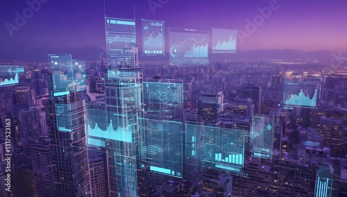 AIpowered environmental sensors monitoring pollution in realtime Sensors in a futuristic city providing live updates on air and water quality