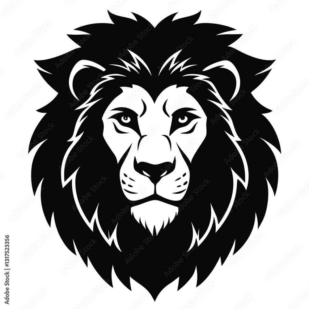 Fototapeta premium the lion face with a icon arts