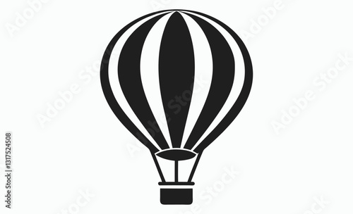 Hot air balloon line drawing vector, a line drawing of a hot air balloon 
