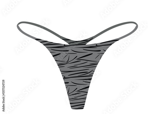 Woman thong zebra print. vector illustration