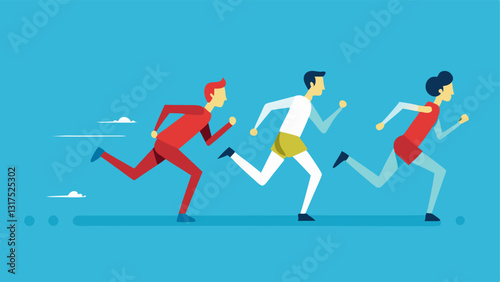 Relay Race A visual of a relay race where one runner in a team is jogging slowly while the rest are sprinting illustrating that the sluggish runner is not putting in full effort.