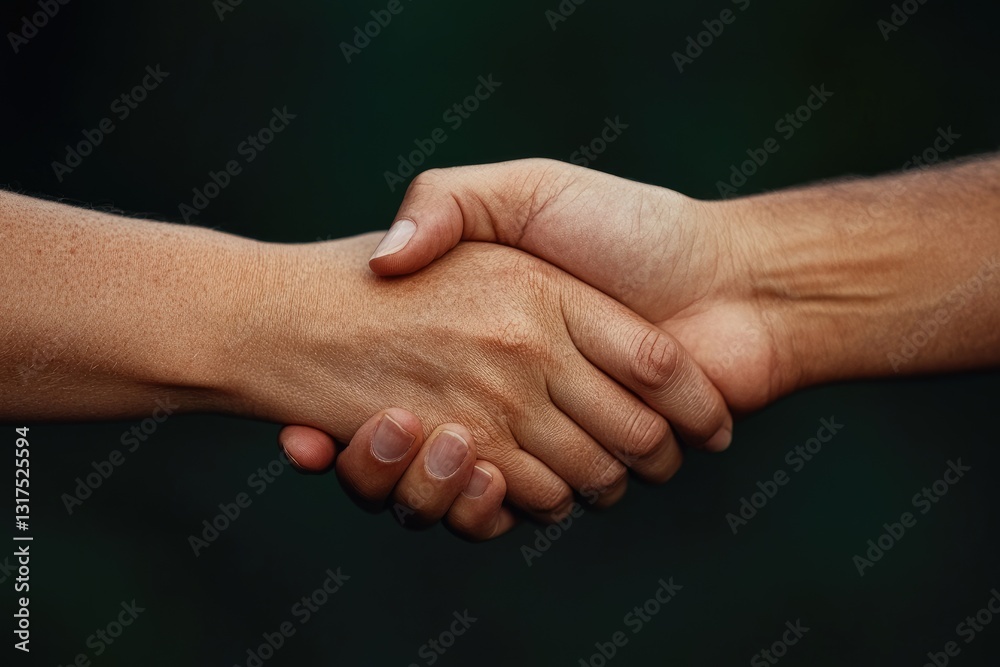 Close-Up of a Handshake Symbolizing Trust and Partnership Amidst a Dark Background Close-Up of a Handshake Symbolizing Trust and Partnership Amidst a Dark Background