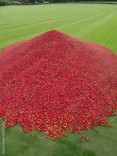 Piles of hawthorn fruit