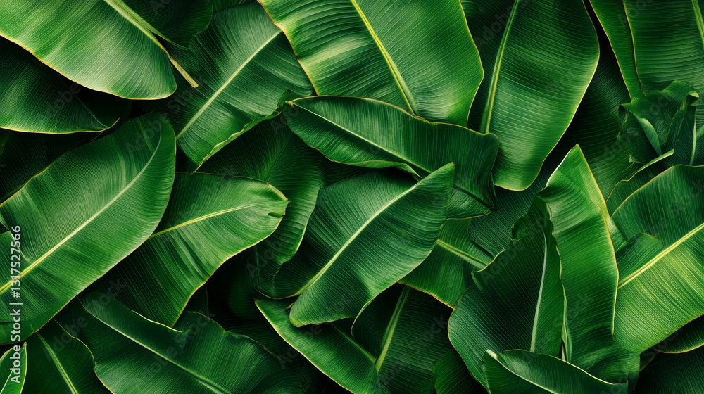 Obraz premium Seamless pattern with banana leaves vector illustration.