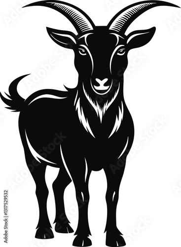 Black Goat Silhouette Vector