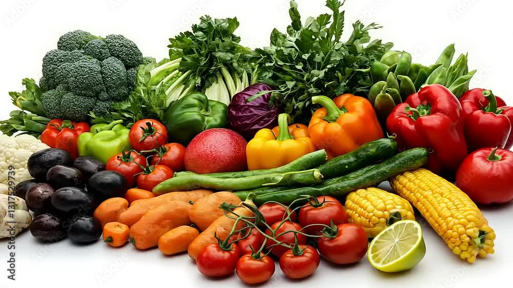 Fresh vegetables including red tomatoes, green lettuce, and white cabbage create a healthy salad Fresh vegetables including red tomatoes, green lettuce, and white cabbage create a healthy salad