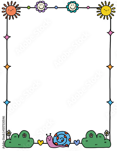 Floral border frame. Doodle flower border. Leaf frame. Hand drawn borders clipart. Spring border png. Educational borders and frames. Teacher school border design. Border frame for kid