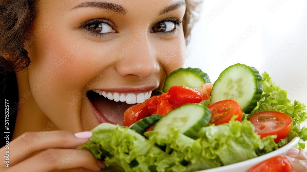 Healthy Eating Habits: A Vibrant Salad and a Happy Face Healthy Eating Habits: A Vibrant Salad and a Happy Face