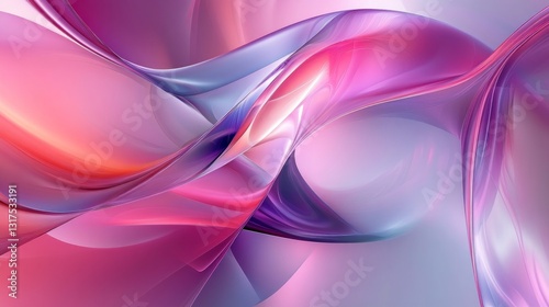 Wallpaper Mural Abstract Curves of Colorful Light in Soft Pink and Purple Shades Torontodigital.ca