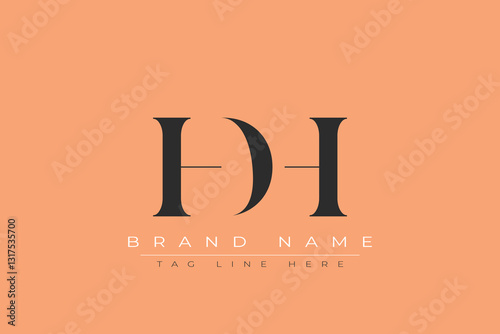 HDH abstract letter logo design. This logo is designed by three abstract letters. photo