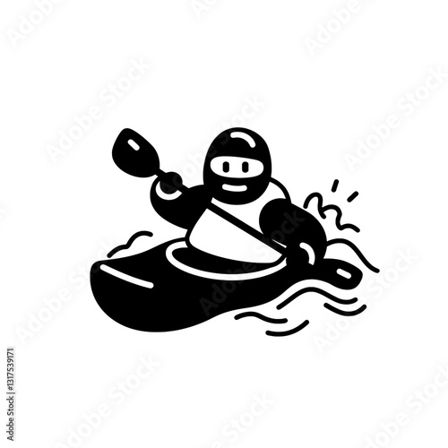 Enjoying a thrilling kayak adventure on a sunny day with waves splashing around