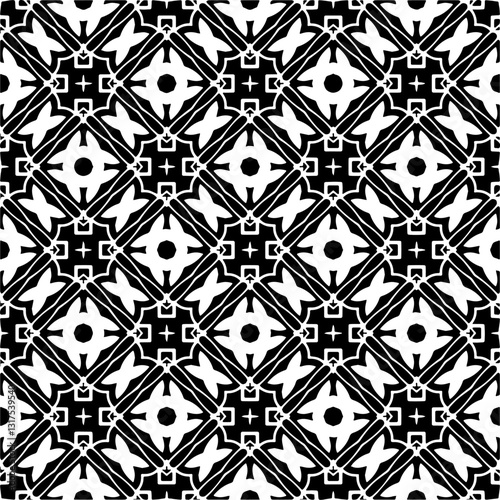  Abstract texture for fabric print, card, table cloth, furniture, banner, cover, invitation, decoration, wrapping.Seamless repeating pattern. Black and white color.Carpet pattern texture.