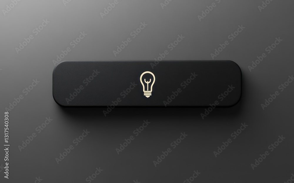 Black button, lightbulb icon, dark background, idea concept, website design Black button, lightbulb icon, dark background, idea concept, website design