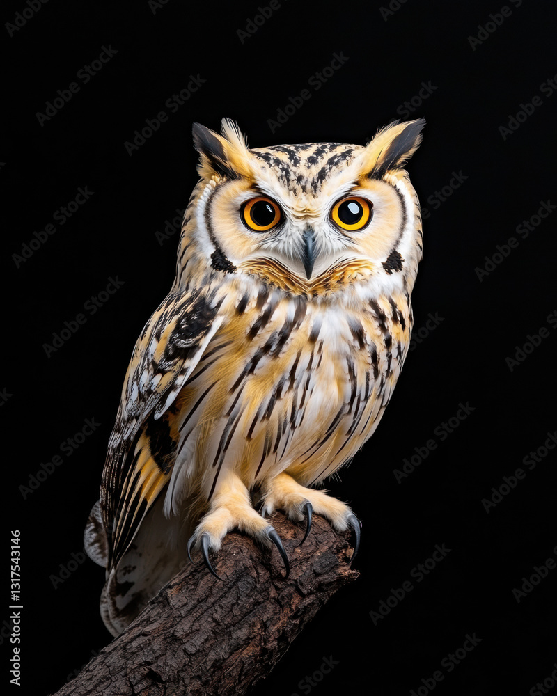 owl majestic owl with striking features perched branch, showcasing its vibrant eyes and intricate owl majestic owl with striking features perched branch, showcasing its vibrant eyes and intricate
