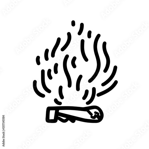 Creative representation of a flame emanating from a hand, showcasing expression and artistic design in a minimalist style
