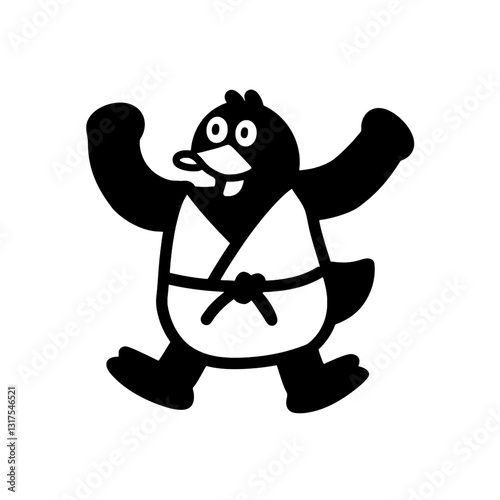 Cute cartoon mole character joyfully dancing in a playful style, embracing a happy and energetic vibe