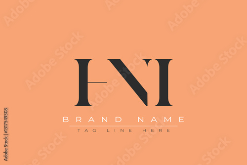HNI abstract letter logo design. This logo is designed by three abstract letters.
