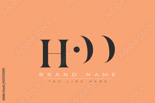 HOD abstract letter logo design. This logo is designed by three abstract letters.