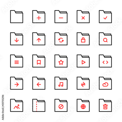 Folder icon set. Folder vector icon.