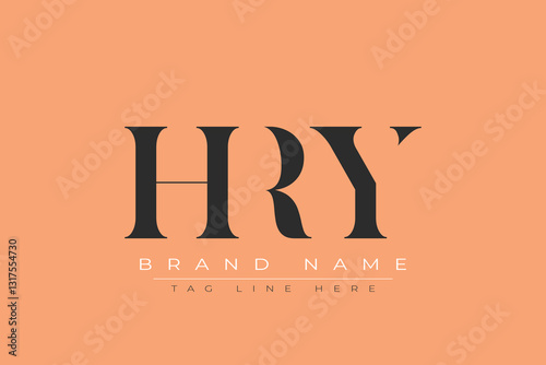HRY abstract letter logo design. This logo is designed by three abstract letters.