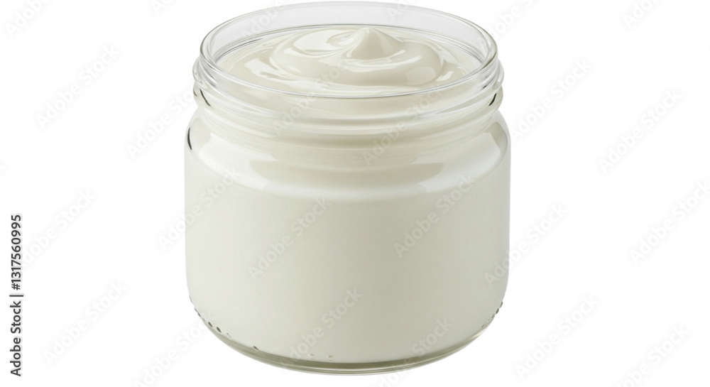 Fresh jar of yogurt isolated on transparent background Fresh jar of yogurt isolated on transparent background