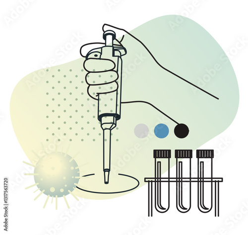 Micropipette - PCR Testing Lab Apparatus - Illustration