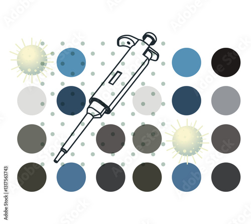 Micropipette - PCR Testing Pattern - Illustration