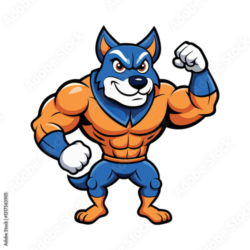 Mascot super Dog logo design editable vector illustration Animal Dogs digital art with Badges
