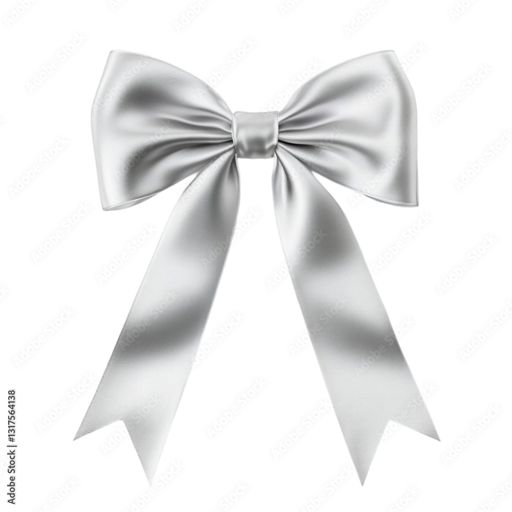 Elegant Silver Bow Festive Decoration Gift Wrap Elegant Silver Bow Festive Decoration Gift Wrap