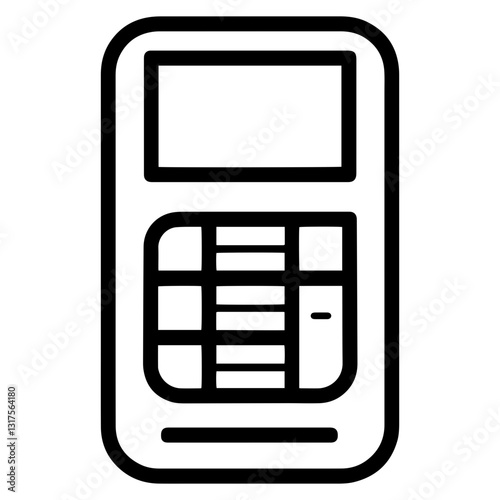Line art of a cash register in a simple and modern design