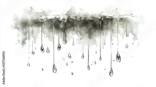 Water drop or splash vector eyewaters or droplets of waterfall watering with liquid aqua and splashing raindrops dropping down set illustration isolated on white background