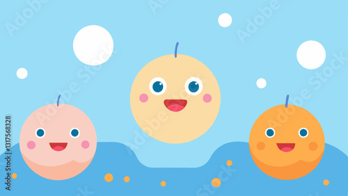 Skin Cells Reaction Cartoonstyle skin cells with happy faces indicating increased activity and collagen production triggered by microneedling and exosome application.
