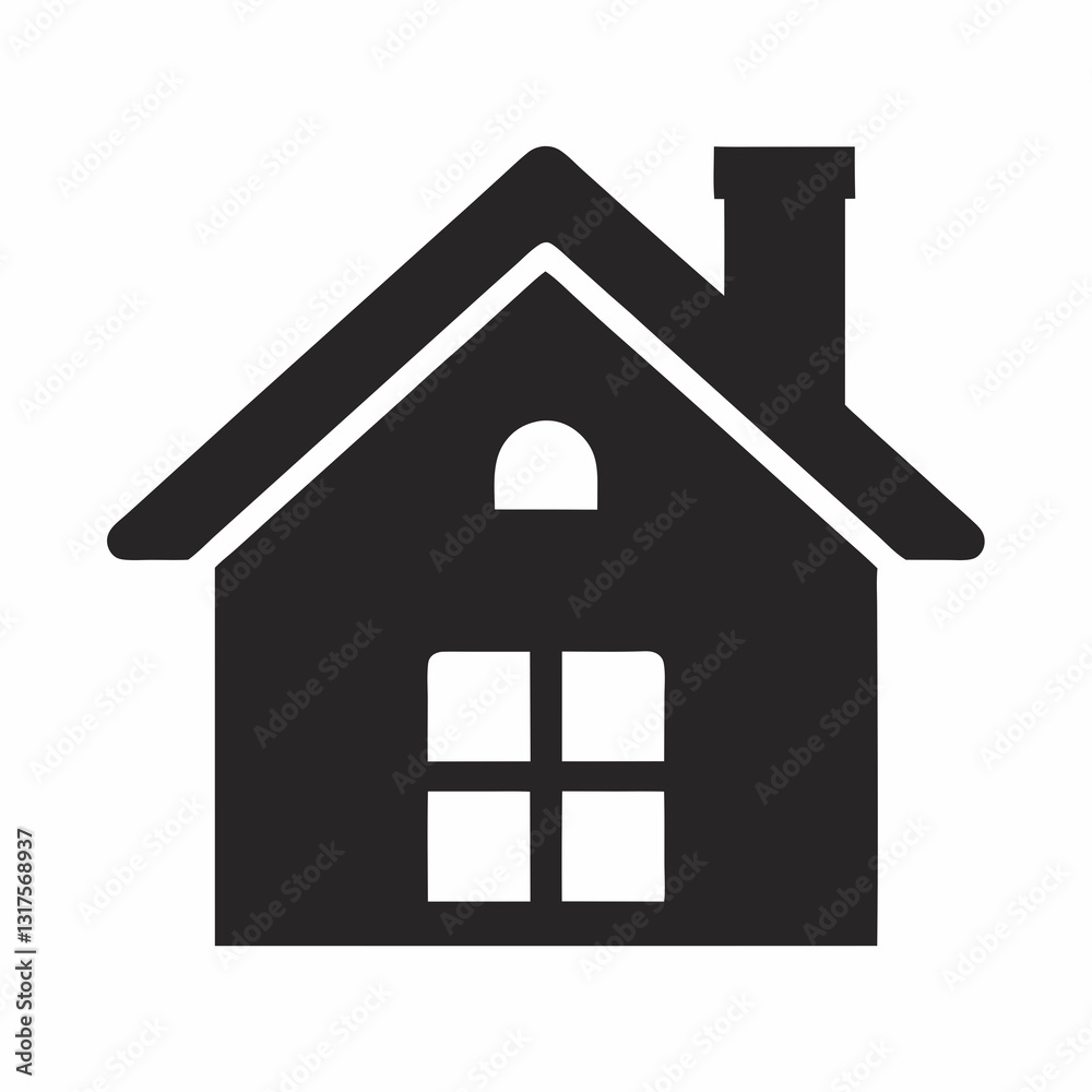 minimal house icon with gabled roof and chimney in simple black and white design
minimal house icon with gabled roof and chimney in simple black and white design