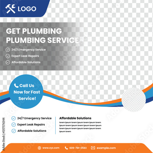 Plumbing Service Poster – Professional Repair and Maintenance Advertisement