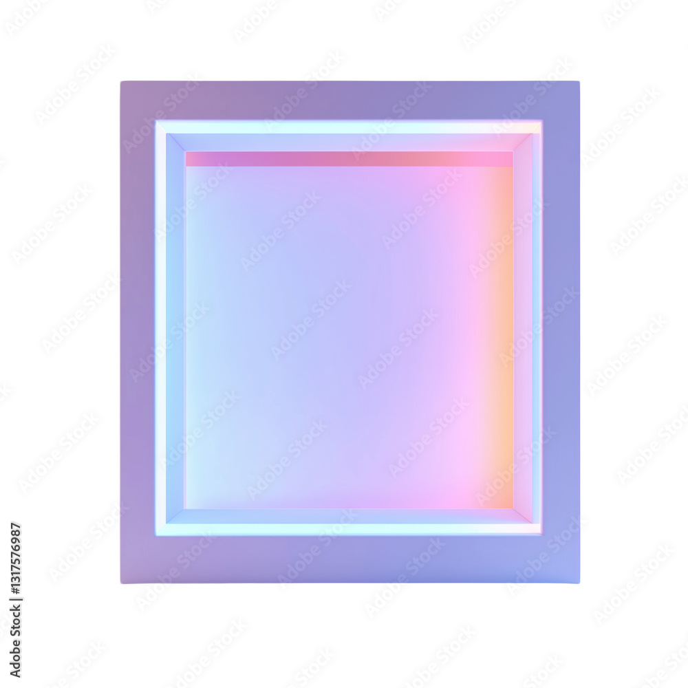 Colorful neon light frame creating an artistic atmosphere in a contemporary setting Colorful neon light frame creating an artistic atmosphere in a contemporary setting