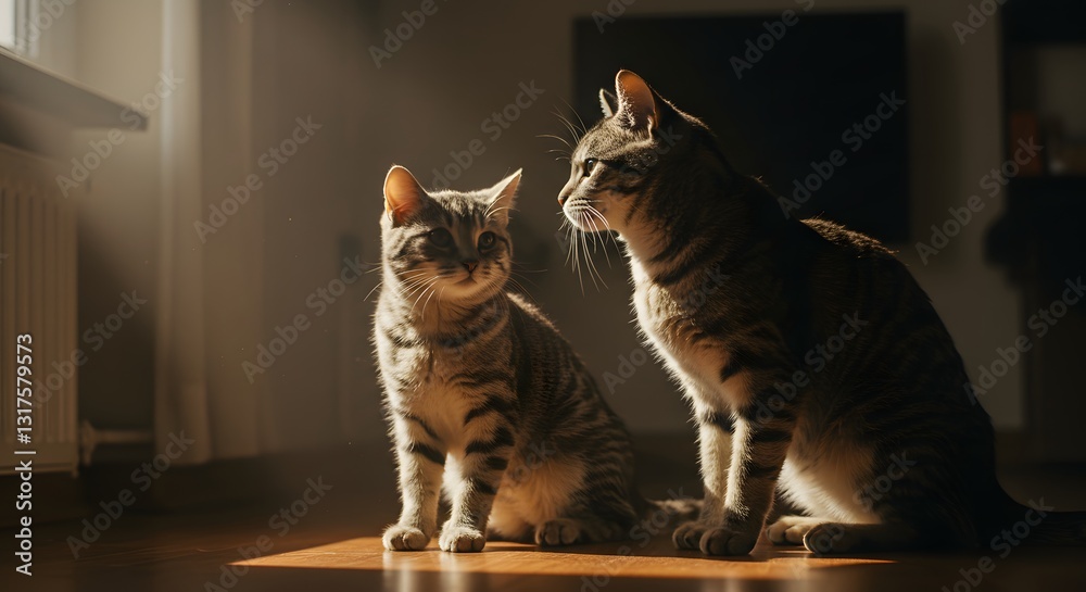 Naklejka premium Playful Pets in a Cozy Home Setting