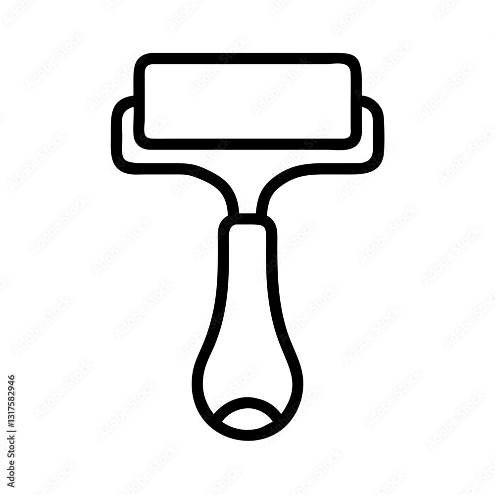 Lint roller icon, cleaning tool, vector illustration, simple design, monochrome style
