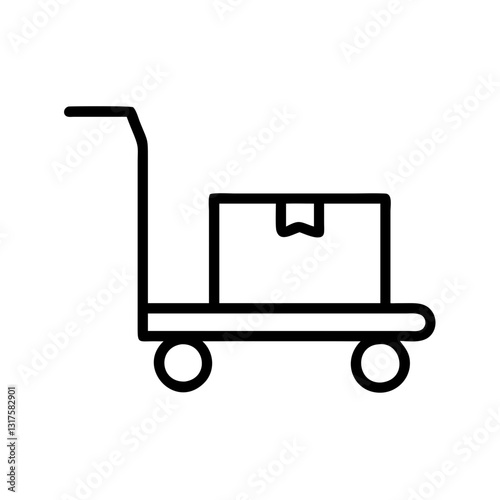 Rubbermaid cart icon, storage equipment, vector illustration, simple design, monochrome style