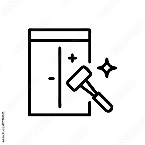 Window cleaning icon, cleaning process, vector illustration, simple design, monochrome style