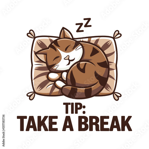 Take A Break T Shirt Design Cat