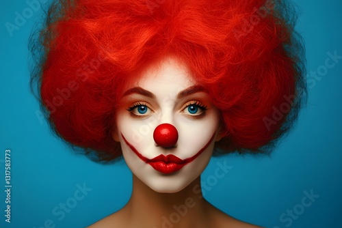 Portrait of a girl as a clown, theater, fool's day