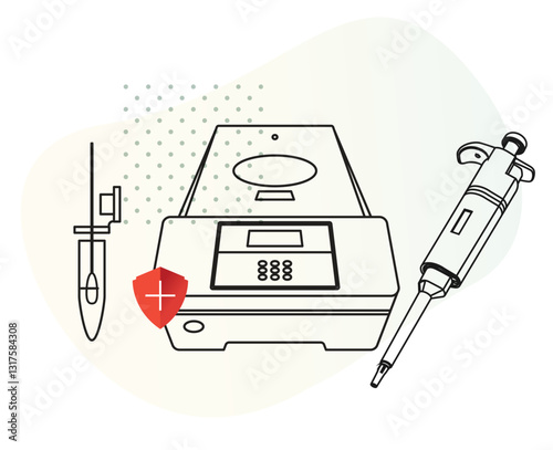 PCR Testing Setup - Safety Against COVID - Illustration