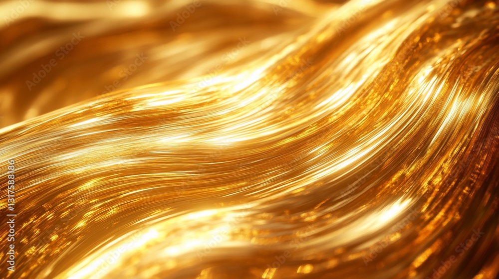 Abstract Golden Waves: Luxurious Texture and Flowing Design