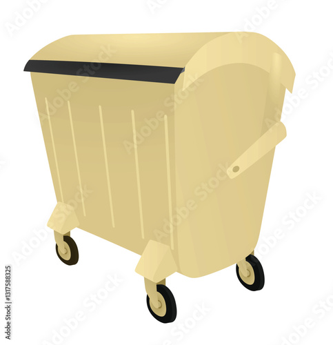 Metal dump trashcan container. vector
