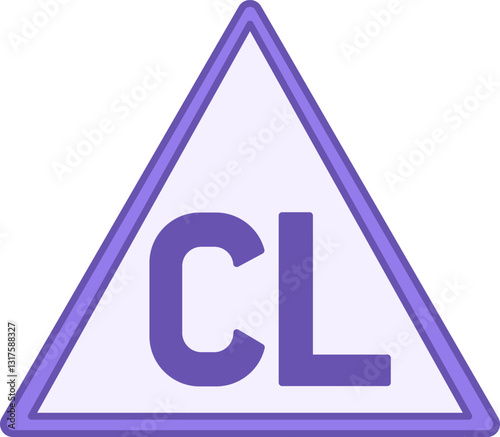 Colored Chlorine Bleach Icon. Vector Illustration. Textile Care, Washing, Laundry. Sticker, Label. Material Characteristics Concept