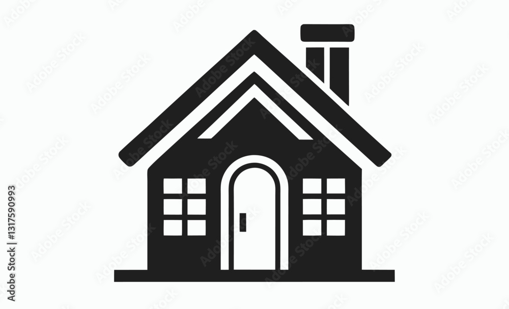 Home icon silhouette isolated on white background, web home flat icon for apps and websites Home icon silhouette isolated on white background, web home flat icon for apps and websites