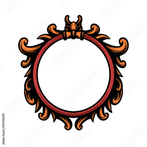 Ornaments with gold color on white background